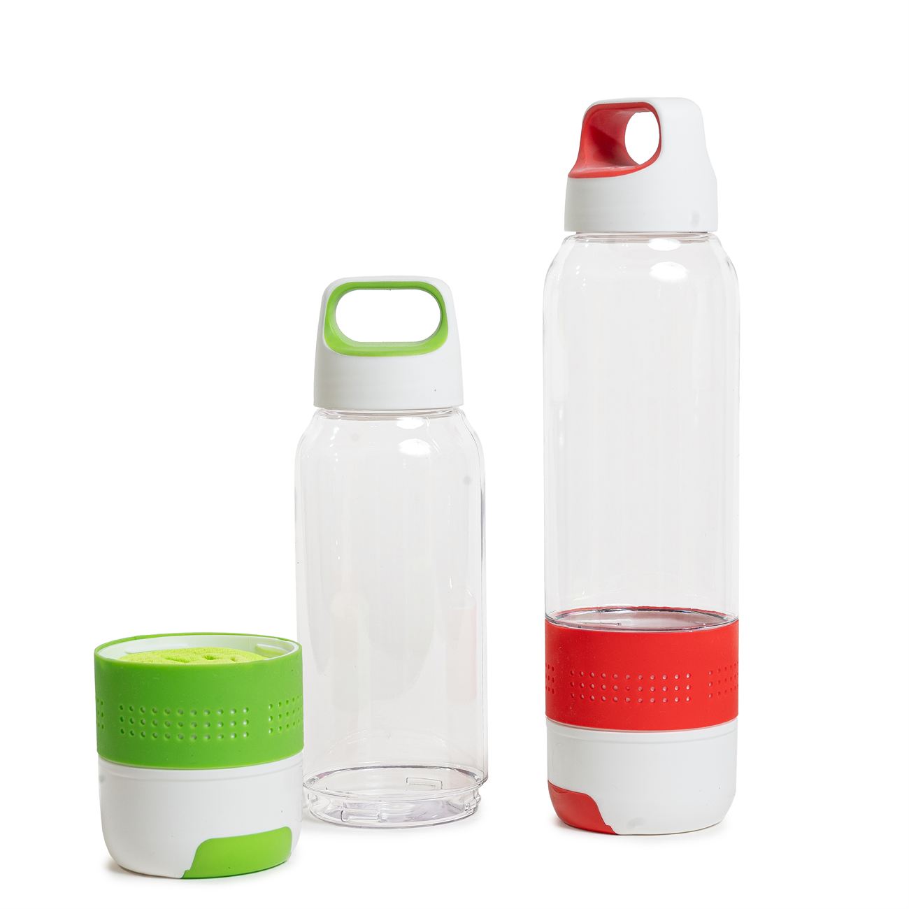 Botella PVC cristal con toalla de microfibra 1