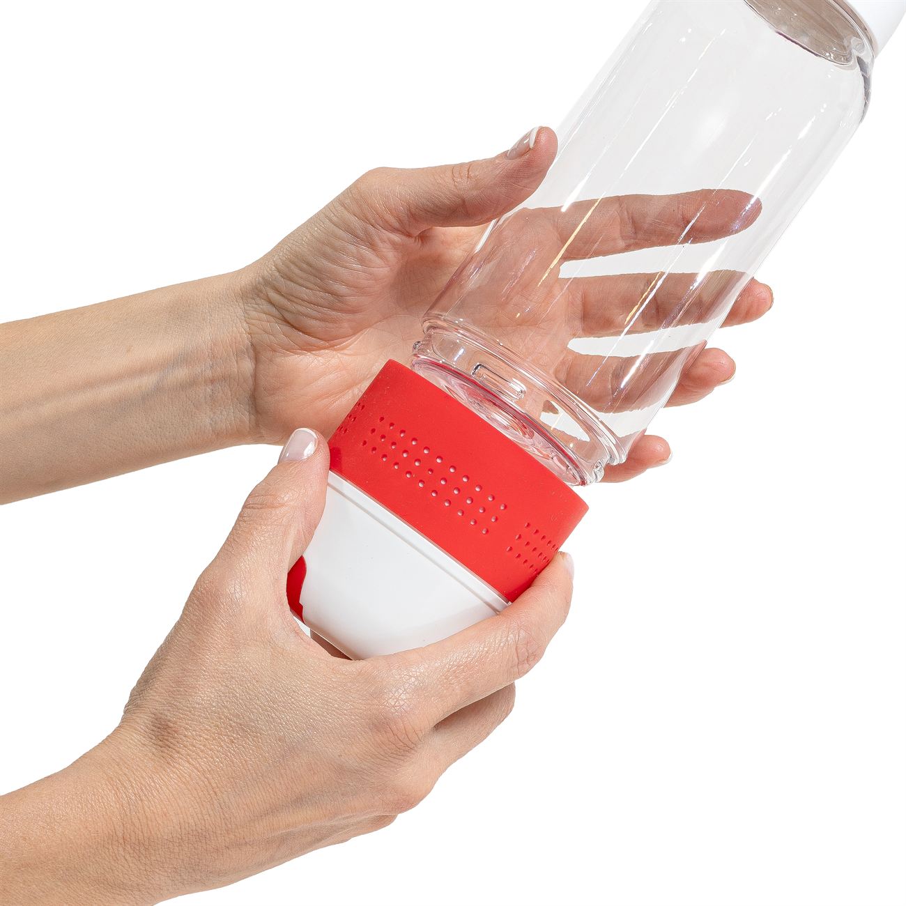 Botella PVC cristal con toalla de microfibra 6