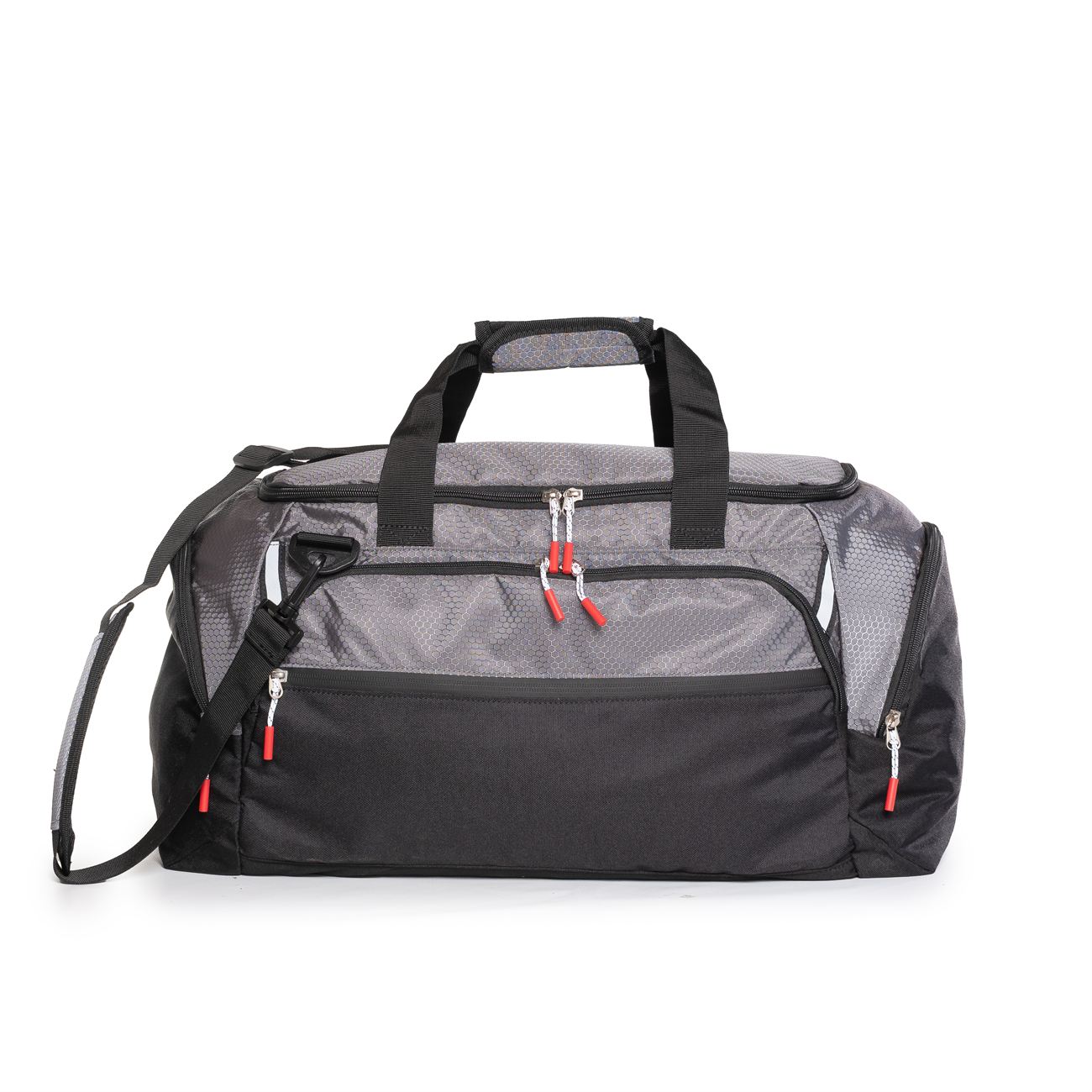 Bolso negro con detalles en gris 1