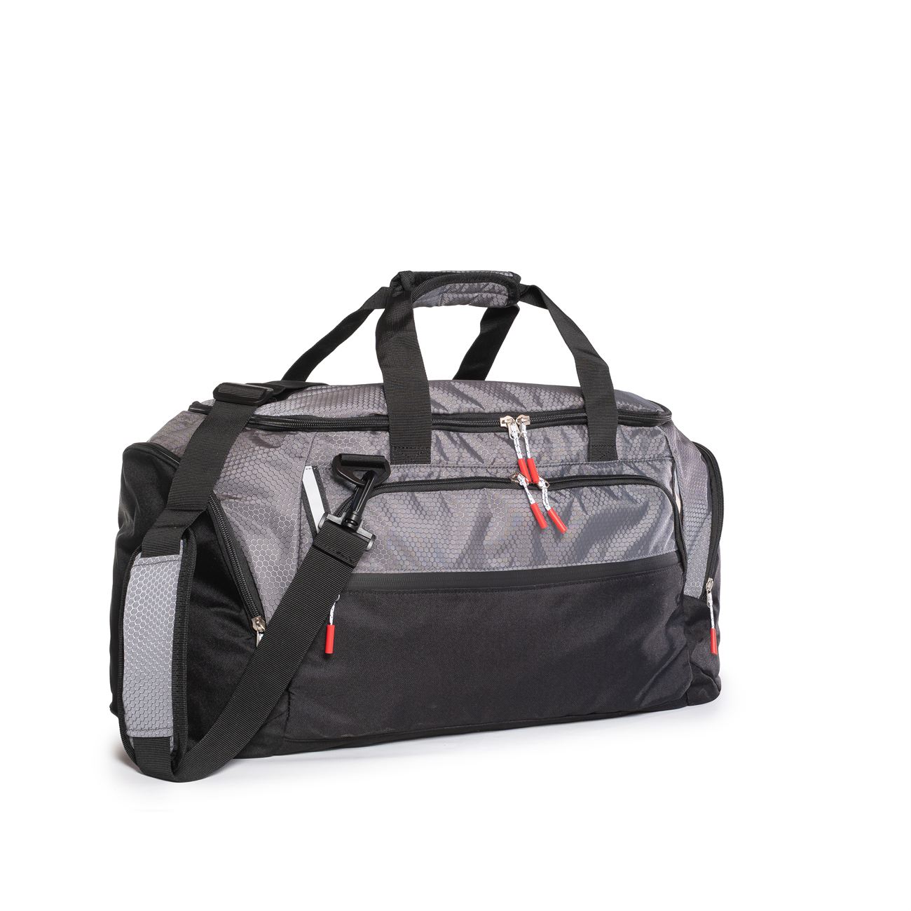 Bolso negro con detalles en gris 2