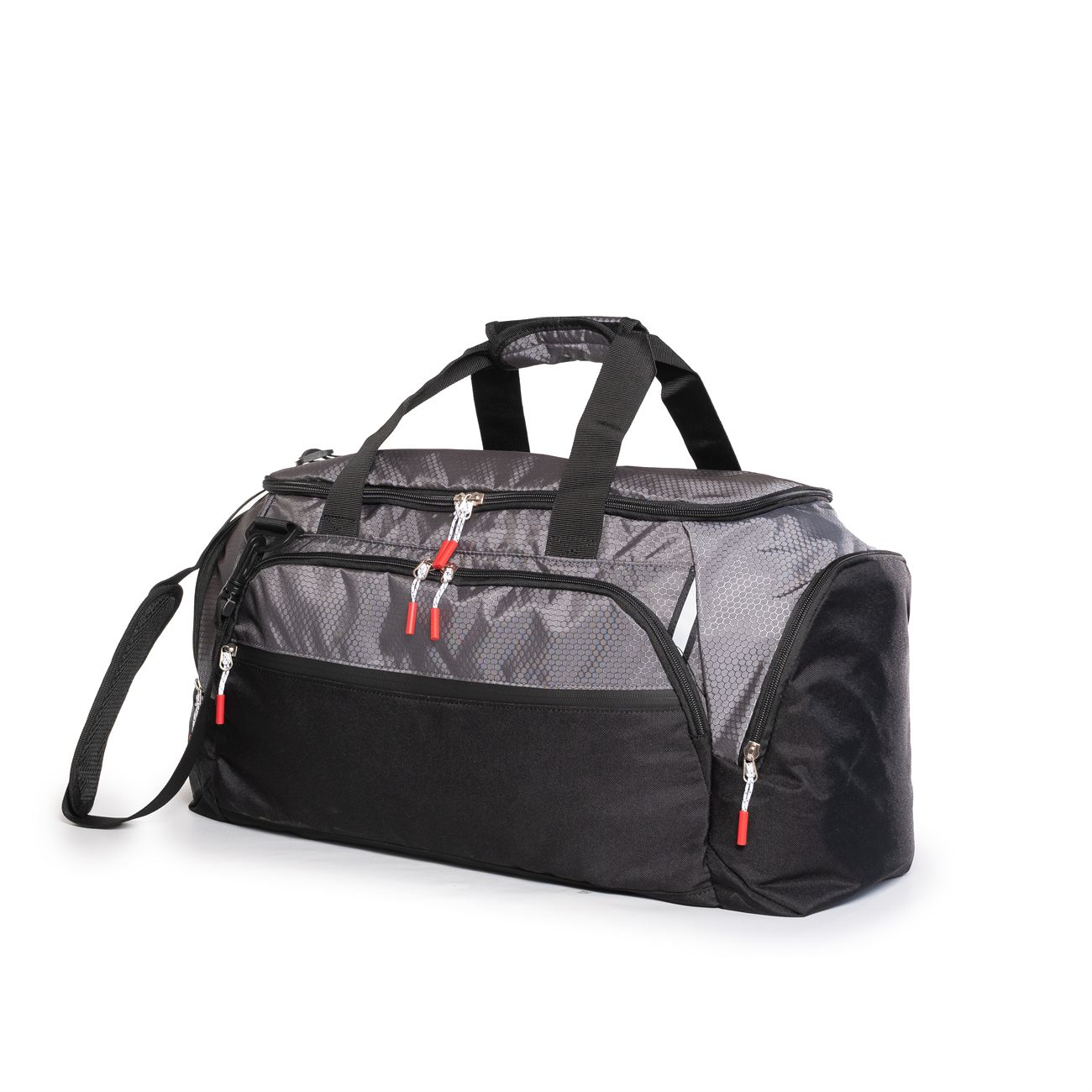 Bolso negro con detalles en gris 3