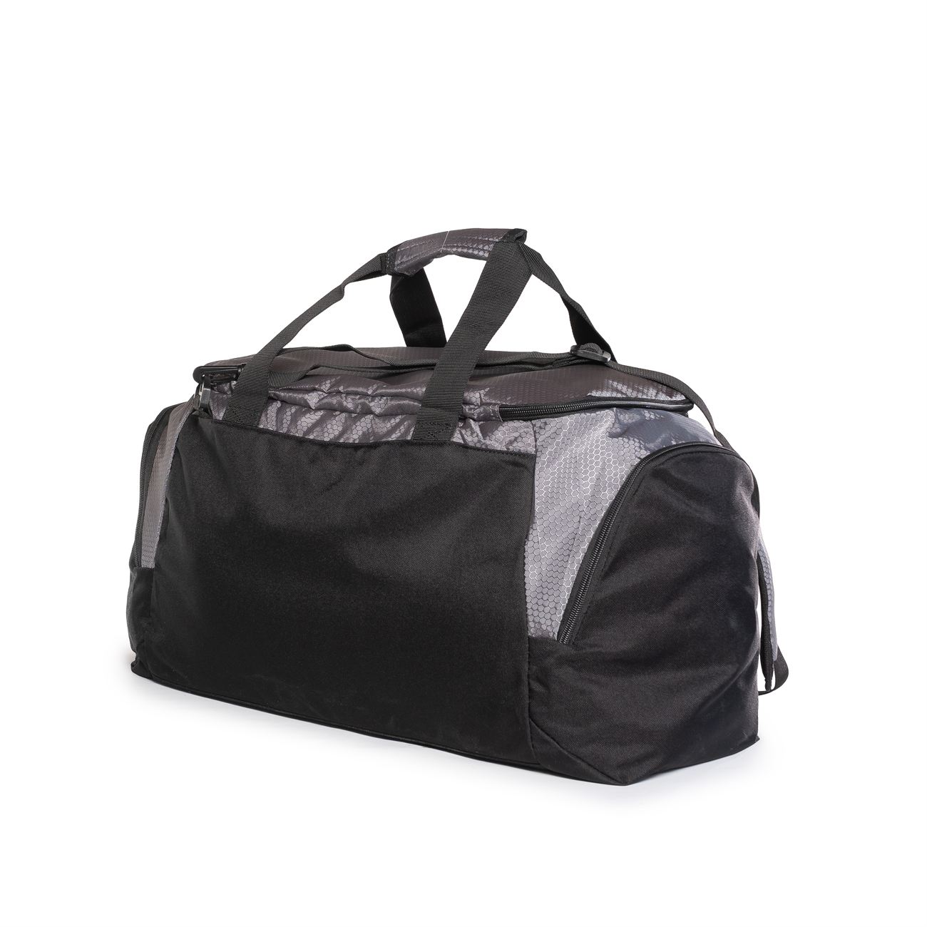 Bolso negro con detalles en gris 4