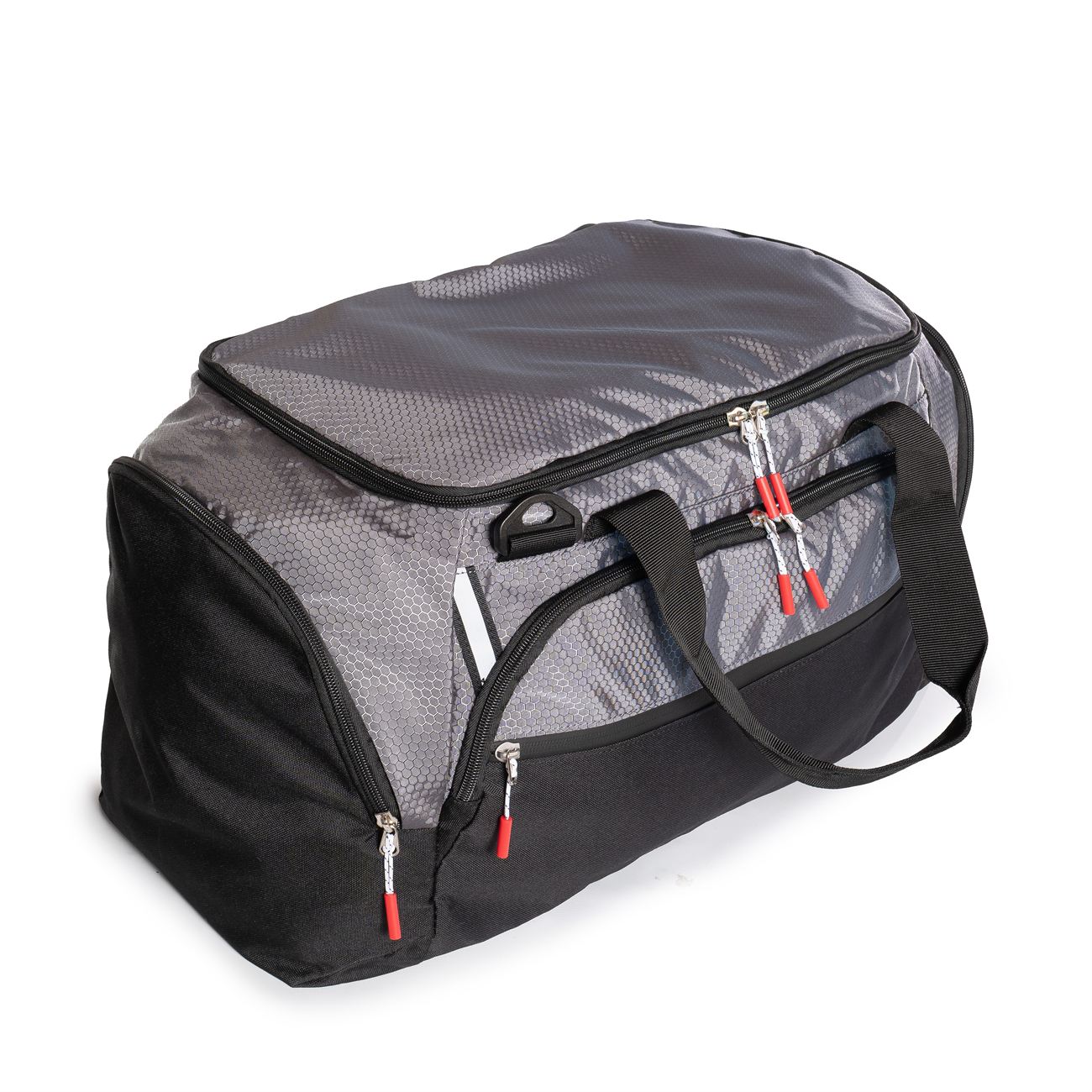 Bolso negro con detalles en gris 8