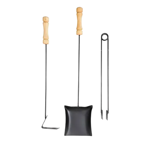 Juego Asador 3 Piezas Mango Madera 1