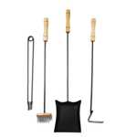 Juego Asador 4 Piezas Mango Madera 1
