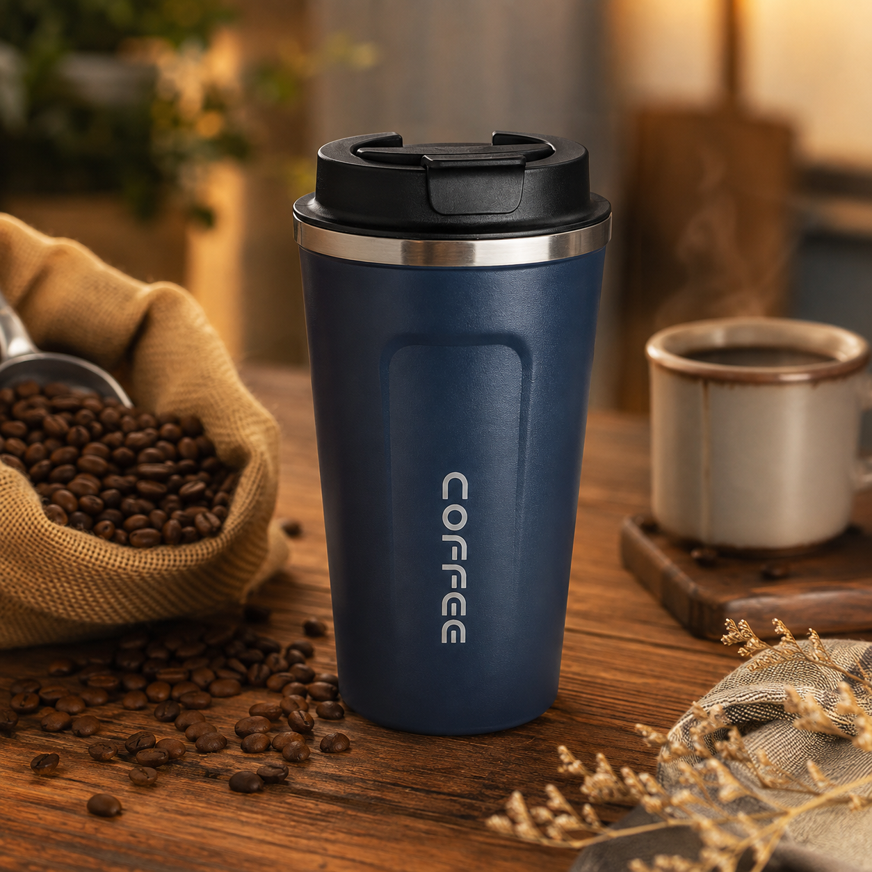 Vaso Térmico Con Display LED 510ml - Azul 4