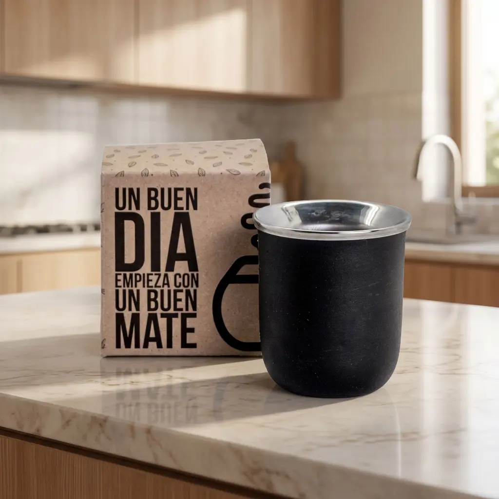 Mate De Acero Inoxidable Nacional Con Bombilla Y Packaging 1