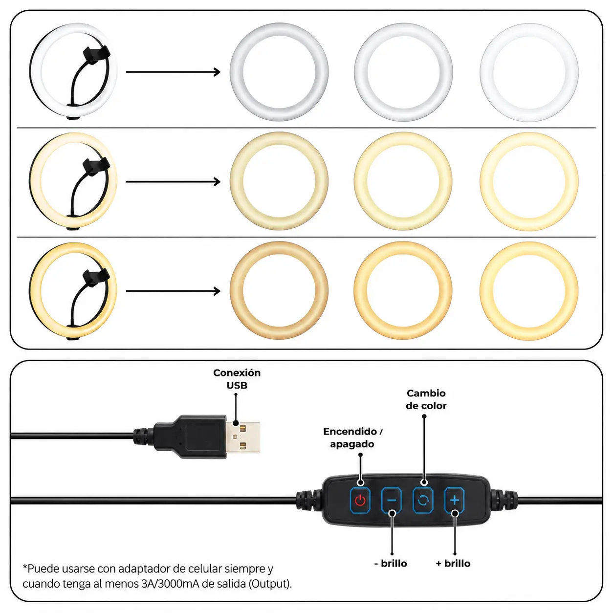 Aro Luz Led 30cm con Trípode 3
